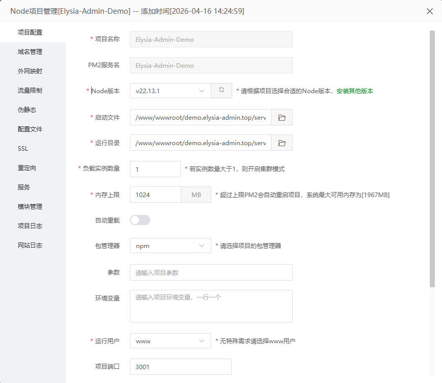 项目配置